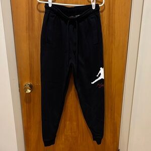 Jordan Black Joggers with Red Accent
